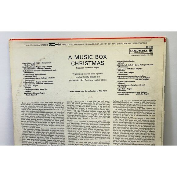 A Music Box Christmas Vinyl LP Rita Ford Columbia CS 8498 Stereo Holiday Music - Picture 6 of 6